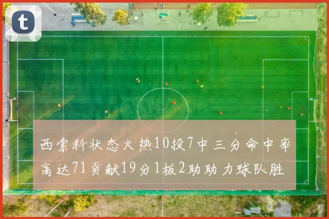 西索科状态火热10投7中三分命中率高达71贡献19分1板2助助力球队胜利